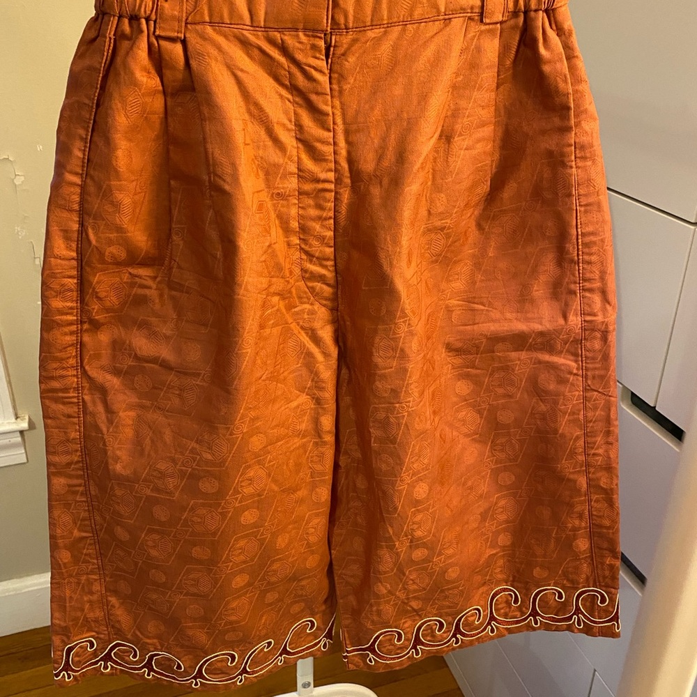 Organic abstract print culotte pants